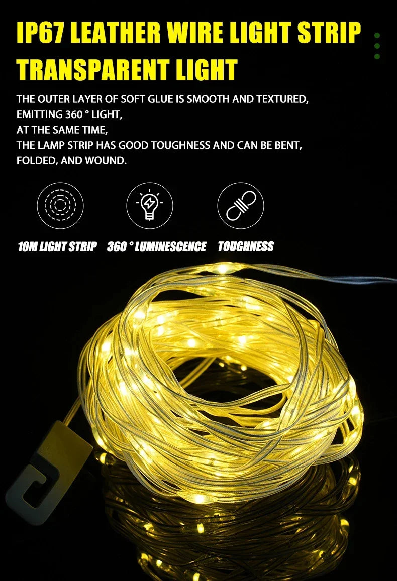Multifunctional 4 in 1 Design Camping Light String USB Rechargeable Outdoor Tent Decor Light XTE LED Flashlight with Magnet Hook